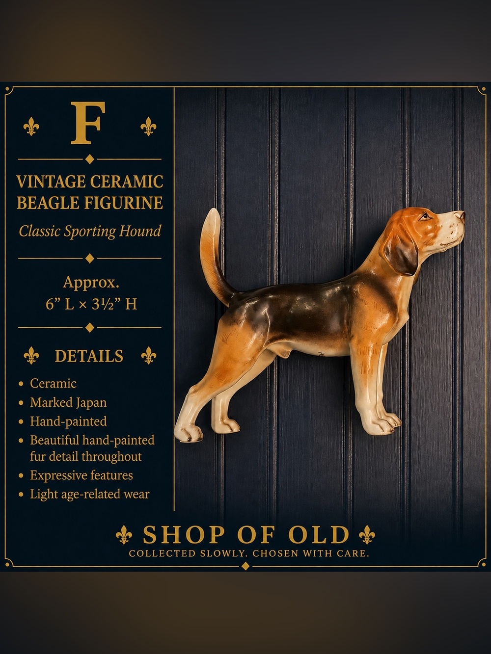 Vintage Lefton Beagle Figurine — Hand-Painted H80521